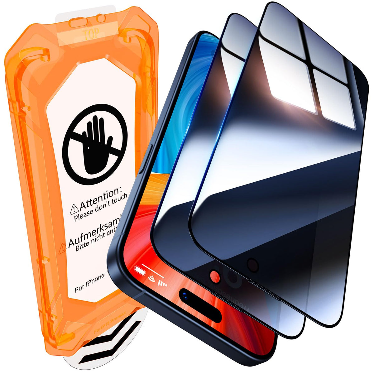 UniqueMe for iPhone 15 Pro Privacy Screen Protector-2 Packs