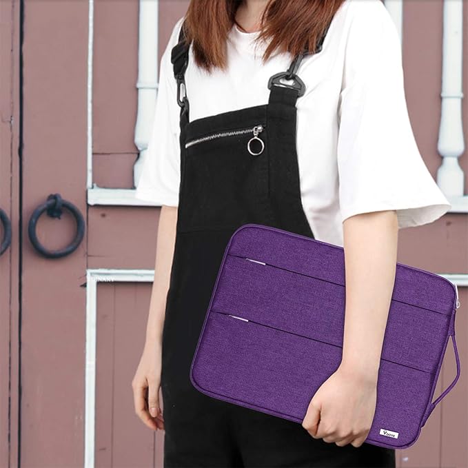 Voova Laptop Sleeve Carrying Case 15.6 16 Inch,Slim Computer Cover Bag Compatible with MacBook Pro 15/16, Dell xps 15,15-16 Inch HP Dell Asus Acer Laptop, Purple