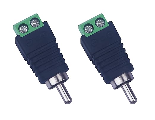 RCA Plugs for Speaker Wire,RCA to AV Screw Terminal Connector, Phono RCA Male Plug Solderless Converter Audio/Video Speaker Wire Connectors Solderless Adapter