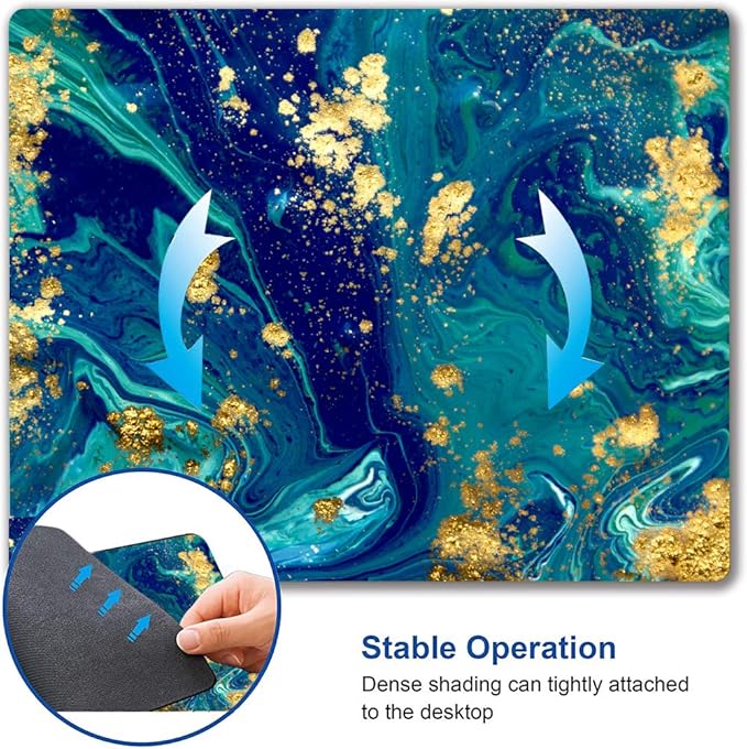 Green Blue Marble Mouse Pad,Gaming Creativity Custom Non-Slip Rubber Base Cute Mouse Pads for Computers Laptop Office,9.5"x7.9"x0.12" Inch