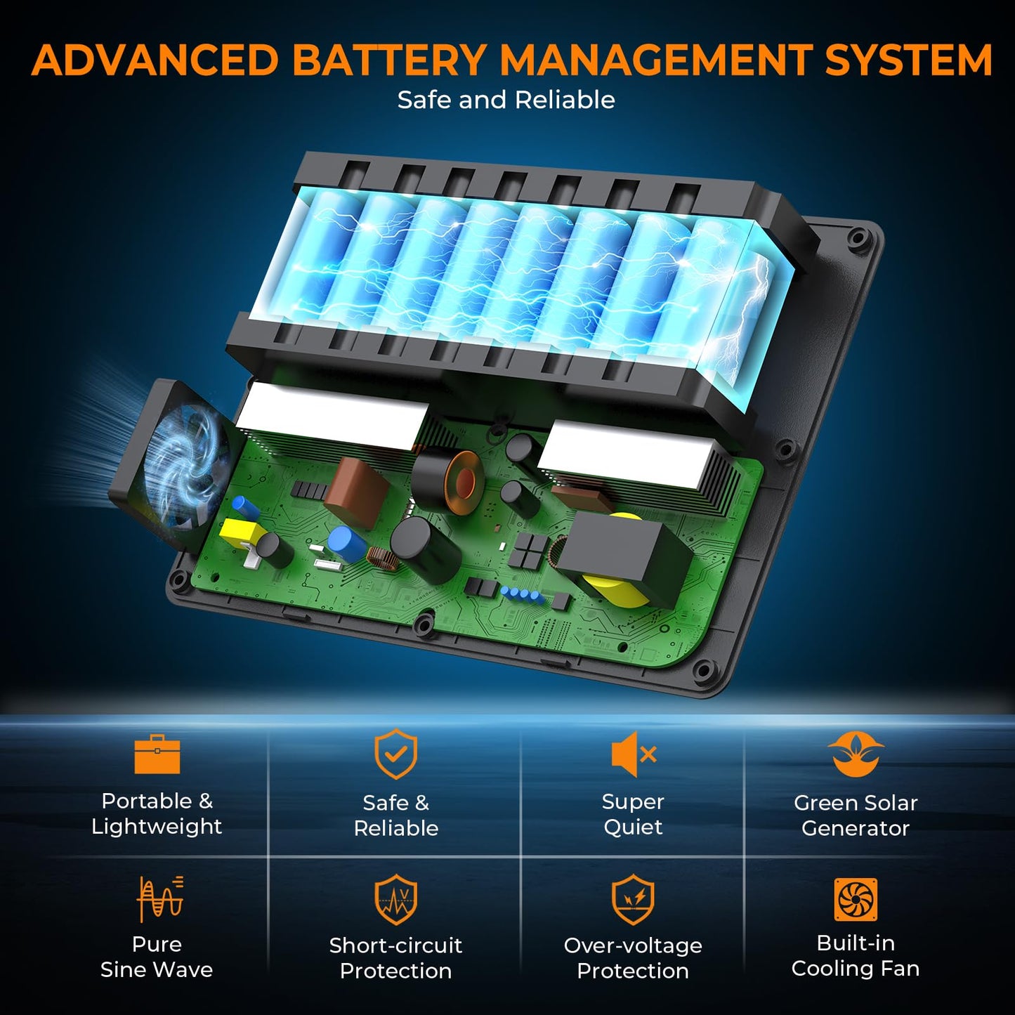 powkey Portable Power Station 200W, 146Wh Portable Solar Generator Battery Pack with 2 Pure Sine Wave AC Outlets/4 USB A/1 DC Port, Lithium Battery Backup Power Supply for Camping Travel Outdoor Home