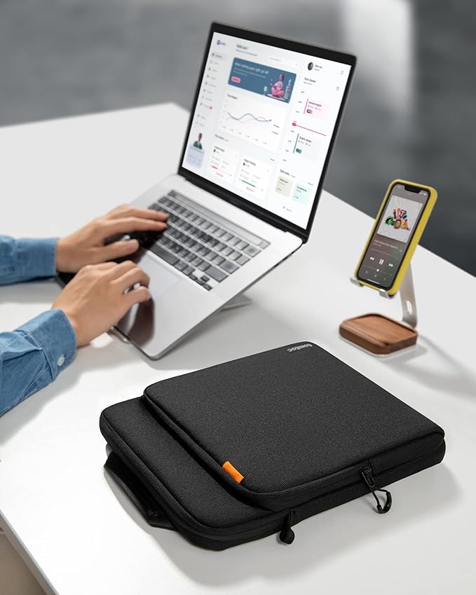 tomtoc 360 Protective Laptop Sleeve Designed for 15-inch MacBook Air M4/A3241, M3/A3114 M2/A2941 2025-2023, 15'' Surface Laptop AI PC/6, Water-Resistant Well-Organized Accessory Sleeve Case