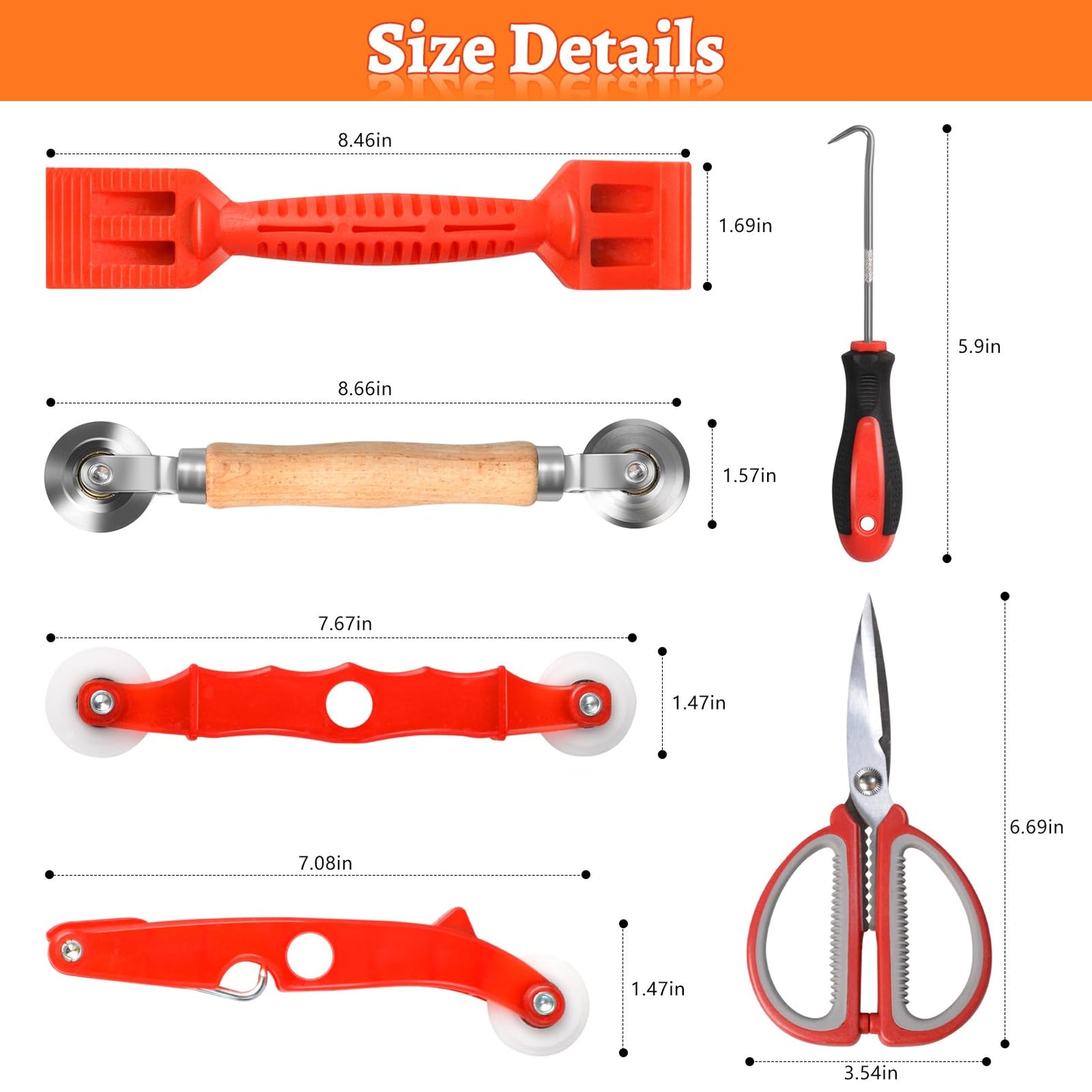 6 in 1 Screen Repair & Replacement Kit, Window Screen Roller Tool Set