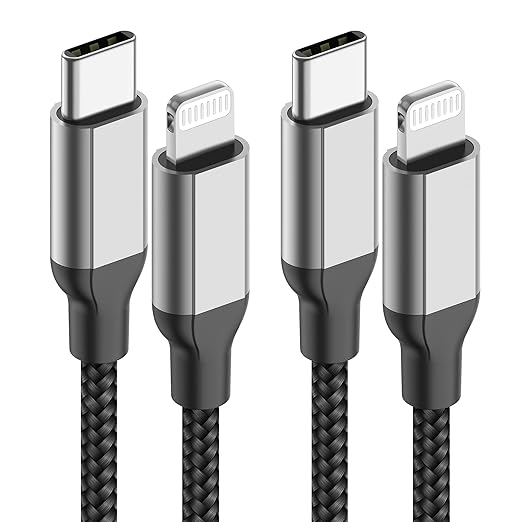 2Pack MFi Certified 1ft USB-C to Lightning Cable for iPhone 14/13/12, iPad