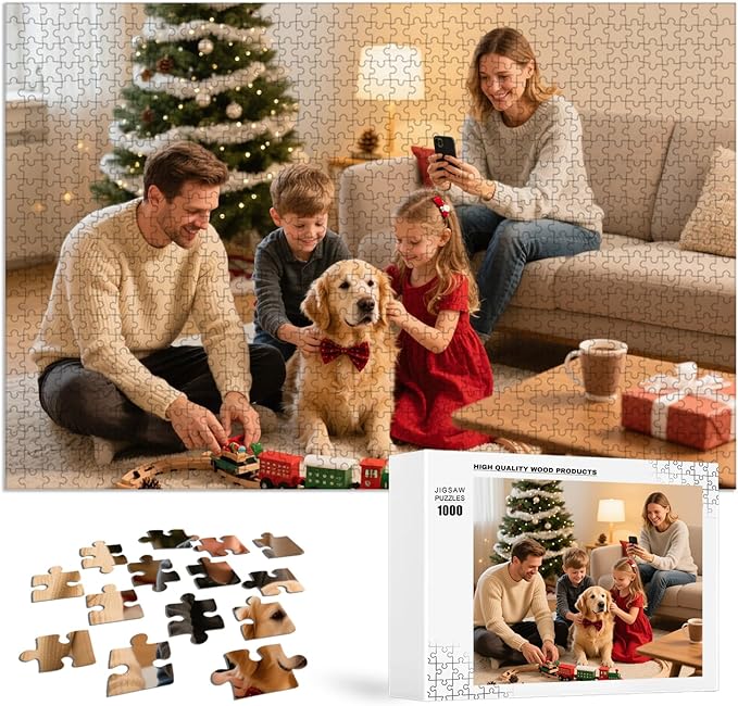 EGUEGU Custom Puzzle, Personalized Jigsaw Wood Puzzle with Photo for Adult