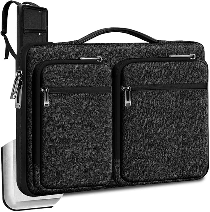 Hseok Laptop Case 15 15.6 16 inch Sleeve with Handle and Hidden Straps,Compatible with MacBook Neo 16",MacBook Pro Air 16" 15", 360°Protective PC Briefcase with 4 Pockets for Accessories