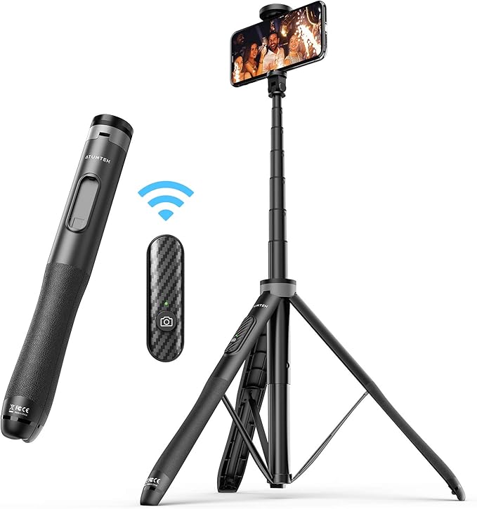 ATUMTEK 51" Selfie Stick Tripod, All in One Extendable Phone Tripod Stand with Bluetooth Remote 360° Rotation for iPhone and Android Phone Selfies, Video Recording, Vlogging, Live Streaming