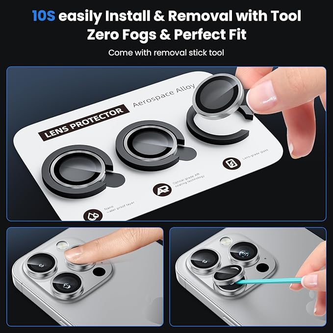 WSKEN for iPhone 16 Pro/iPhone 16 Pro Max Camera Lens Protector