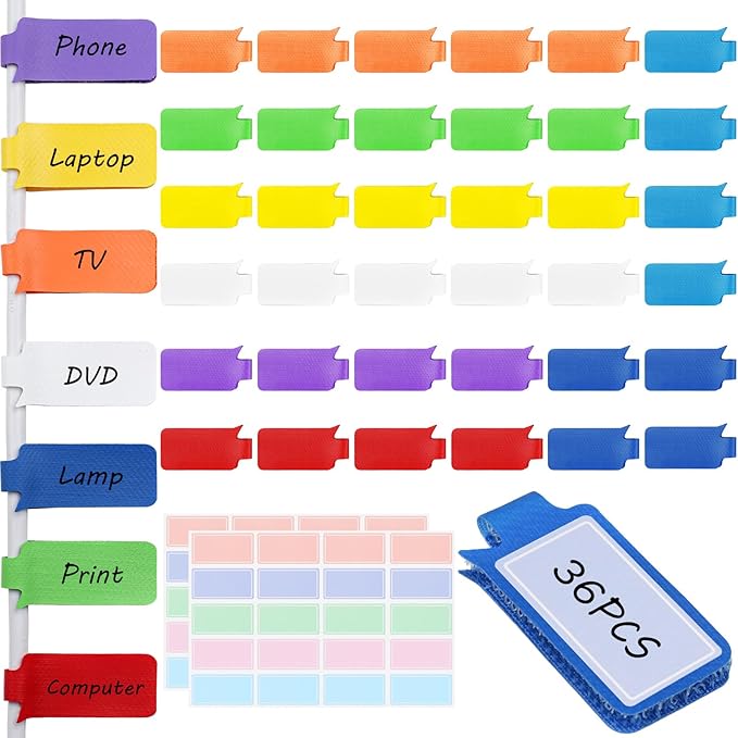 SummerBrite Reusable Write On Cable Labels Wire Tags
