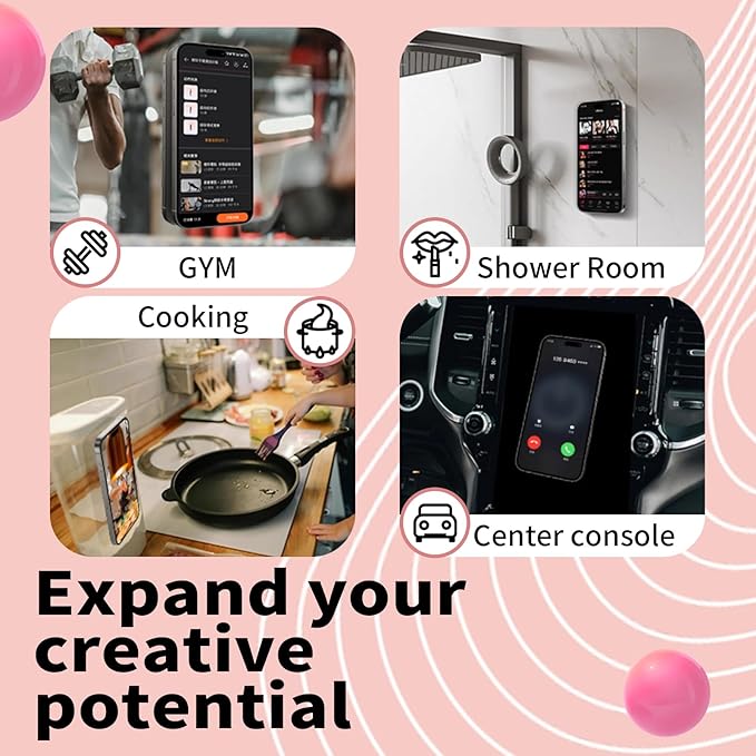 Double Sided Octo Buddy Suction Cup Phone Mount - Silicone Sticky Phone Grip with Higher Suction Power for Effortless Hands-Free Selfies & Videos, Octo Buddies Suction Phone case Suction Grip(pink)