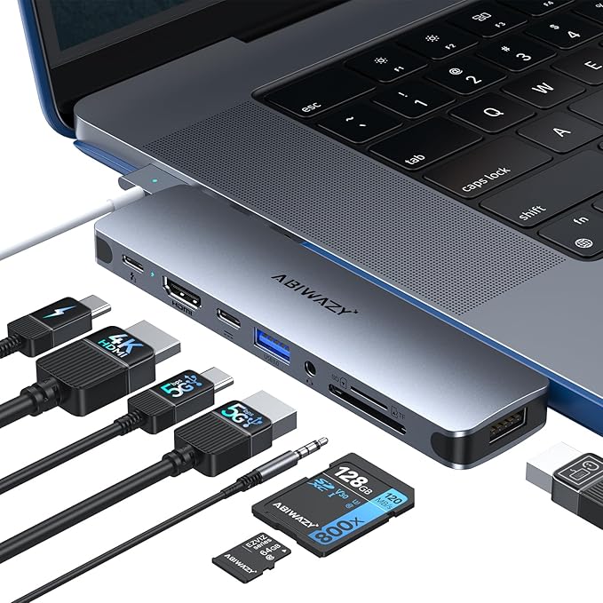USB C Adapter HDMI USB Multiport Hub, 8 in 2 Accessories MacBook