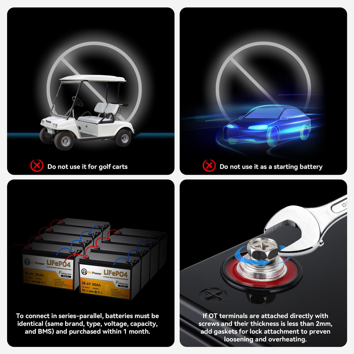 36V 50Ah Trolling Motors Lithium LiFePO4 Battery, Built-in 50A BMS, 1.2C Discharge 60A Current,Deep Cycle Group31 Lithium Iron Phosphate Battery, Perfect for Trolling Motor,RV, Boat, Marine, Solar