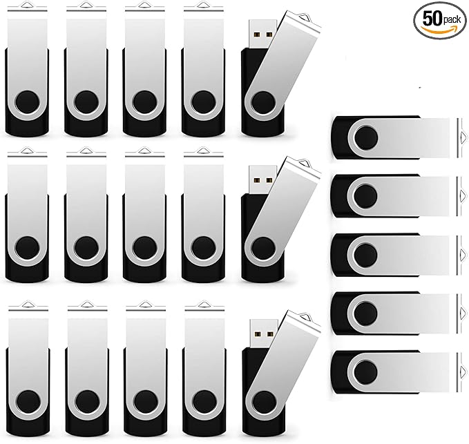 USB Flash Drive 1GB 20 Pack, Bulk USB 2.0 Flash Drives Thumb Drive Swivel Memory Stick Jump Drive Pen Drive
