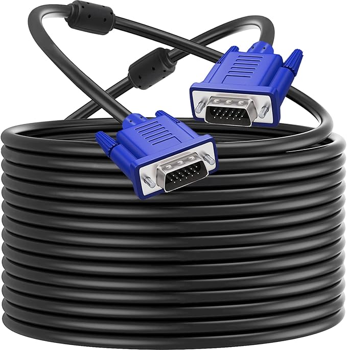 PASOW VGA to VGA Monitor Cable HD15 Male to Male for TV Computer Projector (40 Feet)
