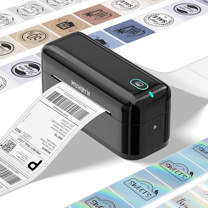 MUNBYN Bluetooth Thermal Label Printer, 4x6 Shipping Label Printer