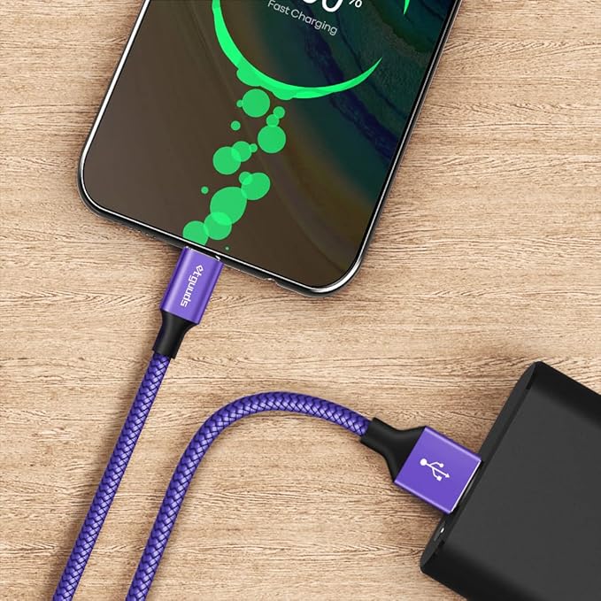 etguuds 6ft USB A to USB C Cable 3A Fast Charging, 2-Pack USB A to USB Type C Charger Cord for iPhone 16 15 Pro/Pro Max/Plus, for Samsung Galaxy S24 S23 S22 S21 S20 S10 A55 A54 Flip Note, Moto, Purple