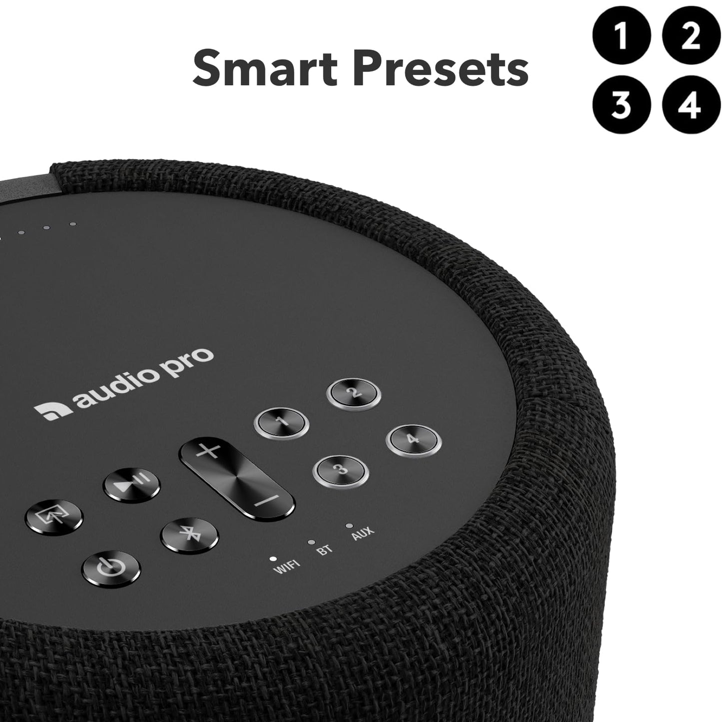 Audio Pro A10 MKII Wireless Multiroom Speaker, WiiM Edition | High Fidelity, Bluetooth, WiFi | Compatible with AirPlay 2, Google Cast, Siri, WiiM Home App, Stream Spotify, Tidal & More, Black