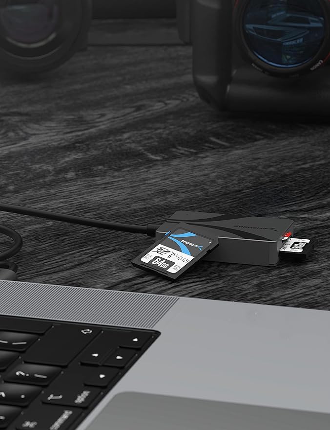 SABRENT USB Type-C Card Reader, Dual-Slot UHS-II SDXC and microSDXC SD 4.0 (CR-CSDM)