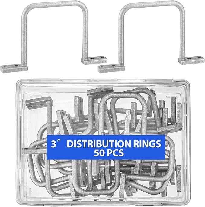 Yaocom 50 Pcs Distribution Rings Aluminum D Ring for Sorting Out Electric Cables, Cable Management, for Commercial and Residential Use