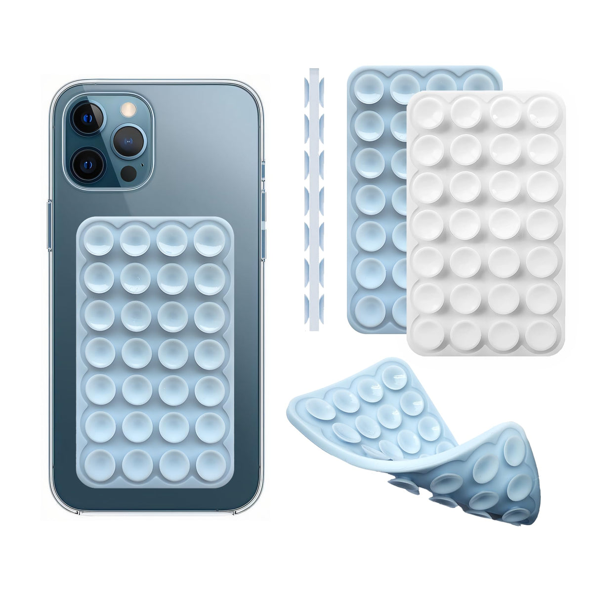 DreamsLink.LC Silicone Double-Sided Suction Phone Mount - White Small