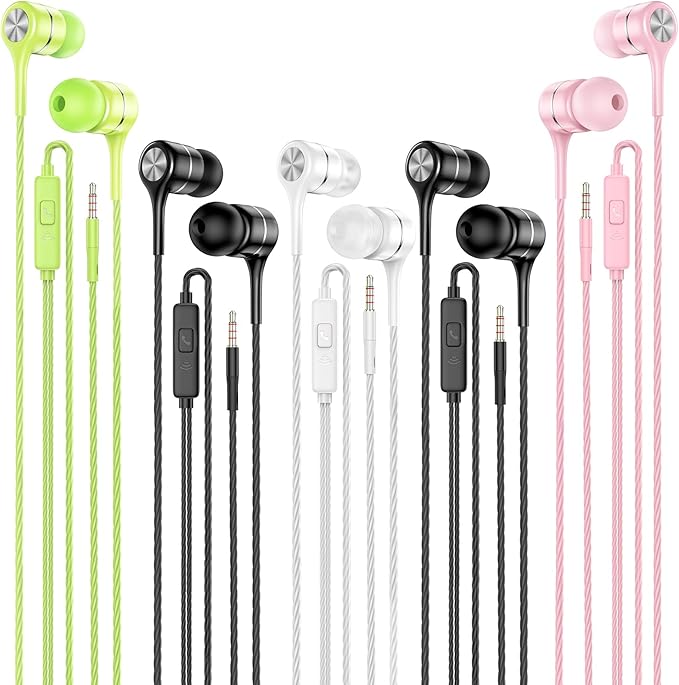 LWZCAM Wired Earbud 5 Pack with USB-C Stereo Headphones with Microphone