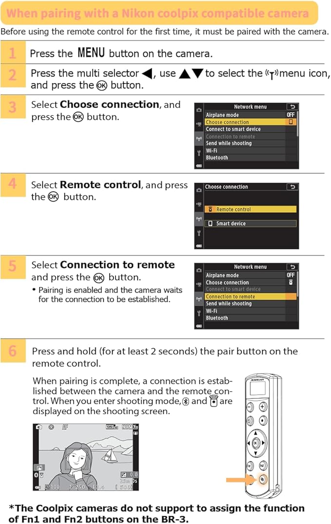 Hanpusen Rechargeable Camera Remote Control - Wireless Shutter Release with OLED Screen Compatible with Nikon Z6lll, Z30, Z50, Z50ll, Zfc, Zf,Z6II,Z7II,B600,P1000,P950;Replaces ML-L7