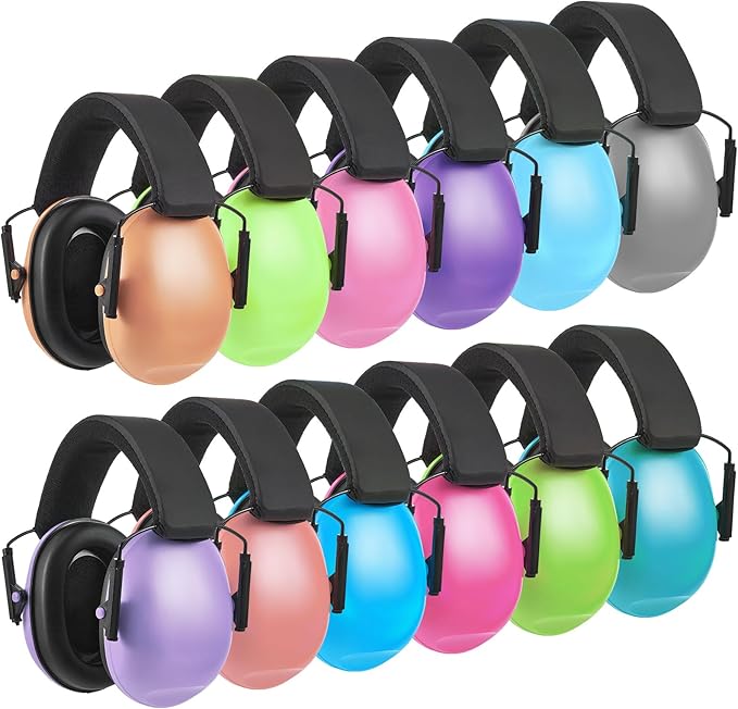 Amylove 12 Pcs Kids Ear Protection Noise Cancelling Headphones Ear Muffs Bulk 27db Adults Shooting Earmuffs Noise Reduction Hearing Protection for Gun Range