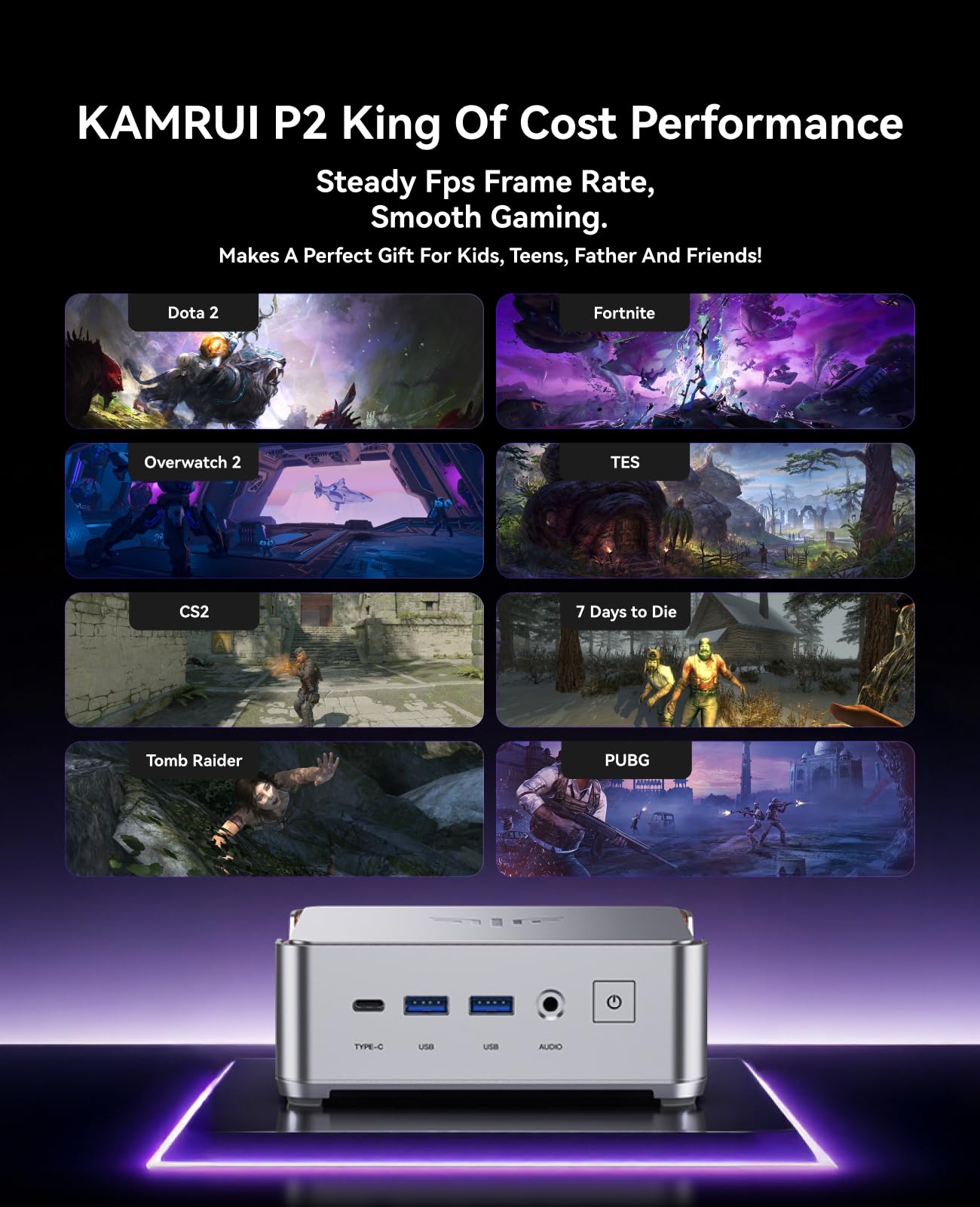 KAMRUI P2 Mini PC Windows 11 Pro, Intel i5-12600H 12 Cores/16 Threads Mini Desktop Computer (Beat i7-1195G7/12450H, Up to 4.5GHz), 16GB RAM 512GB SSD USB3.2/Type-C/Wifi6/BT5.2 for Business Home Office