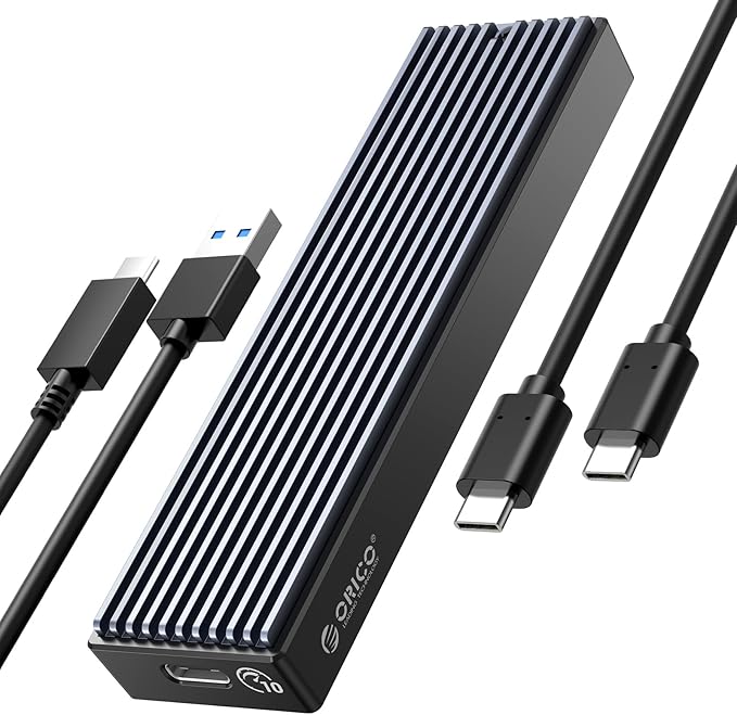 ORICO M.2 NVMe SATA SSD Enclosure, USB 3.1 Gen 2 (10 Gbps) to PCI-E 6Gbps NGFF M-Key / B+M Key SSD Case M.2 Reader Support UASP for Size 2230/2242/2260/2280 SSDs Diskless (M2PVM)