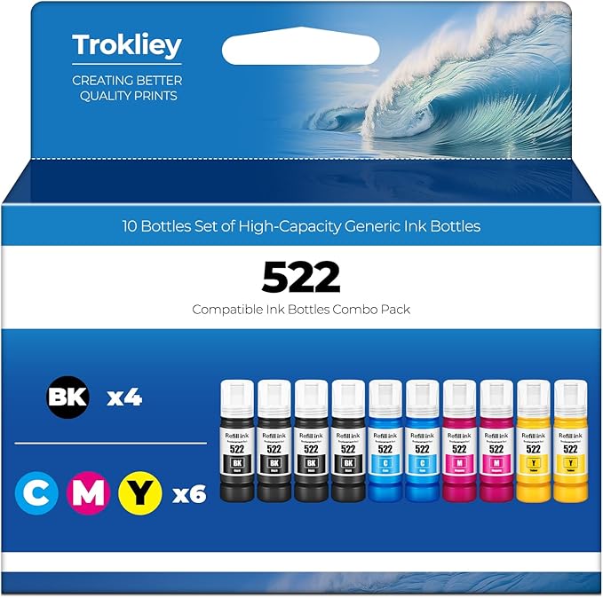 Compatible for EPT522 Ink Refill Bottles ET-2800 ET-4800 ET-2803 ET-2400