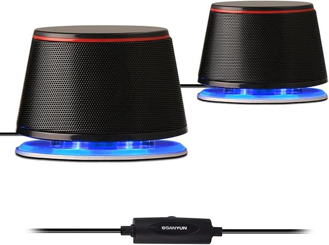 Sanyun SW102 Computer Speakers for Desktop PC Laptop, 2.0 USB Powered