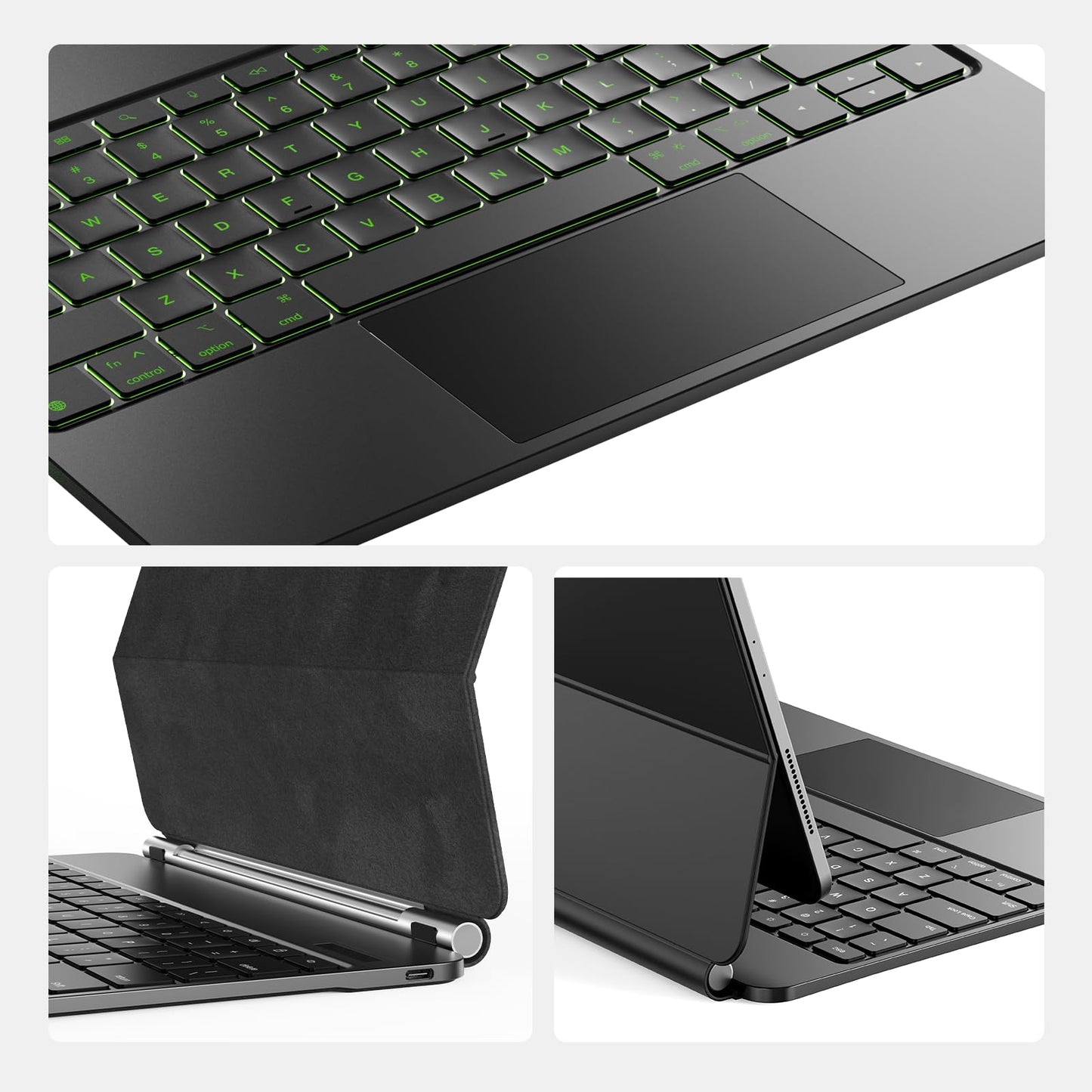 CSZZACME for iPad Air 13 inch case Keyboard M4/M3/M2(2026,2025,2024),Magic Keyboard for iPad Pro 12.9 (6th,5th,4th,3rd Gen),Magnetic Attach,Multi-Gesture Trackpad,7-Color Backlit,Shortcut Keys,Black