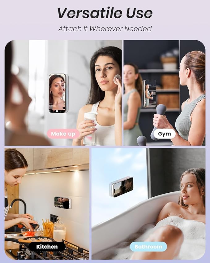 Klearlook Magnetic Suction Phone Mount for MagSafe Case, Removable Sticky Phone Grip Holder for Hands-Free Makeup/Selfie/Live Streaming/Vlog for TikTok & Instagram Influencer/Creator, Lavender