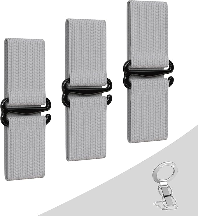 RESPECTED-BRO-Magnetic-Phone-Grip-Stand-with-Finger-Strap, 4-in-1 Magnetic Ring Holder, Kickstand and Elastic Strap for Phones, Universal Fit for iPhone 17/16/15/14/13/12, Android