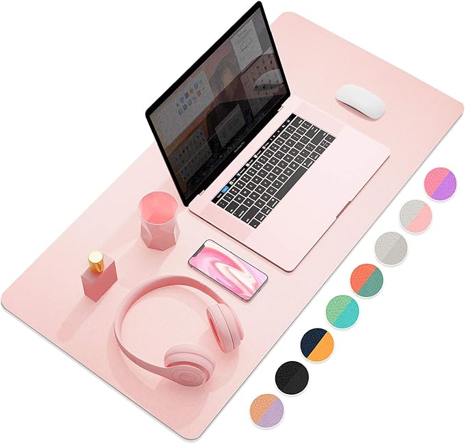 YSAGI Dual-Sided Desk Pad Protector, 31.5" x 15.7" Desk Mat with Non-Slip - Waterproof PU Leather Office Desk Blotter for Mouse, Keyboard, Writing