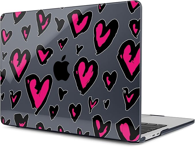MEEgoodo for M4/M3/M2 MacBook Air 15.3 inch Case 2025 2024 2023, Case Fit Model (A3241/A3114/A2941) for MacBook Air 15 inch, Laptop Hard Shell with Keyboard Cover, Handwritten Heart