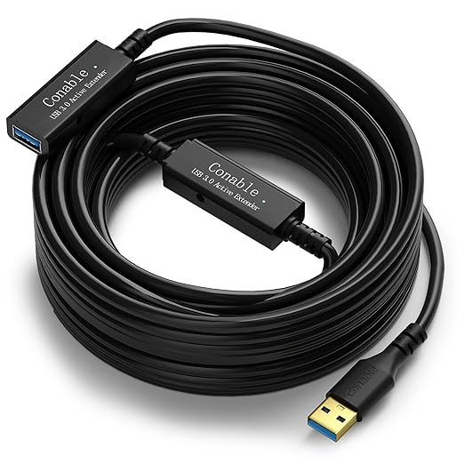 USB 3.0 Active Extension Cable 20 Feet, Long USB Type-A Male to Female Extender Cord, Built-in A Signal Booster Smart Chip, 5Gbps Transfer, for Printer, Xbox, Webcam, VR, Hard Drive, USB Hub and More
