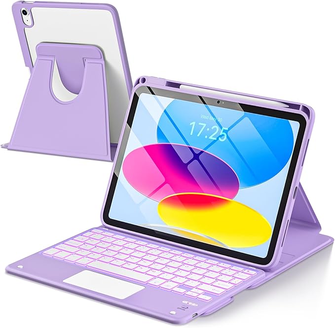 TaIYanG for iPad Keyboard Case A16 11th/10th Gen, 7 Color Backlit Keyboard