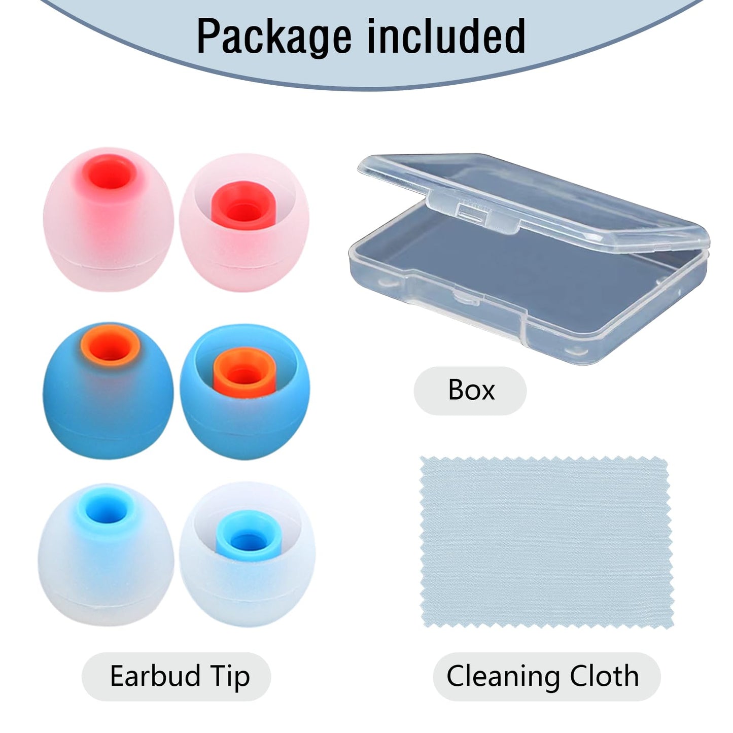 MMYQXI Silicone Replacement Earbud Tips Earbud Covers Ear Tips Fit for in-Ear Headphones (Inner Hole 3.8mm -5.1mm) Earbud Replacement Tips 9 Pairs