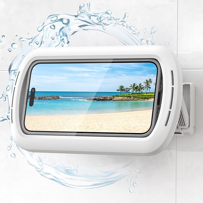 Lamicall Shower Phone Holder with Speaker Holes, IPX6 Waterpoof Case Stand
