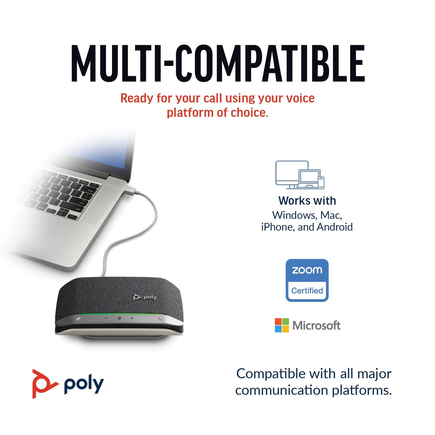 Poly Sync 20 USB-C Personal Portable Smart Speakerphone (Plantronics) – Noise/Echo Reduction -Works w/Teams, Zoom, PC, Mac, Mobile – Amazon Exclusive