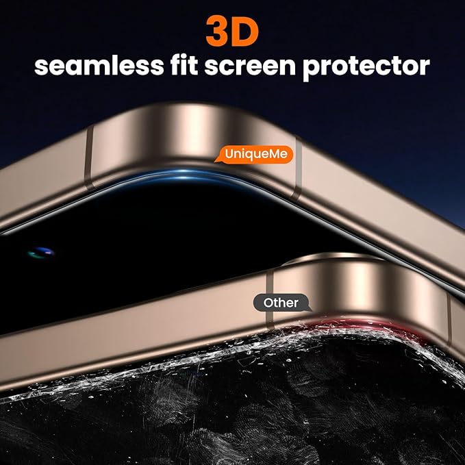 UniqueMe 2 Packs for iPhone 16 Pro Max Privacy Screen Protector