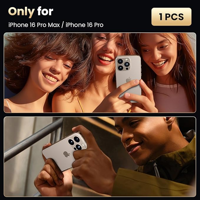 WSKEN for iPhone 16 Pro/iPhone 16 Pro Max Camera Lens Protector - Matte