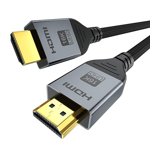 16K 8K HDMI Cable 96Gbps 6.6 FT, Ultra High Speed HDMI 2.2 Cable 16K@60Hz 8K@120Hz 4K@480Hz HDCP 2.2&2.3, Dynamic HDR, eARC,DTS:X, Compatible with Roku TV/HDTV/PS5/Blu-ray/Projector