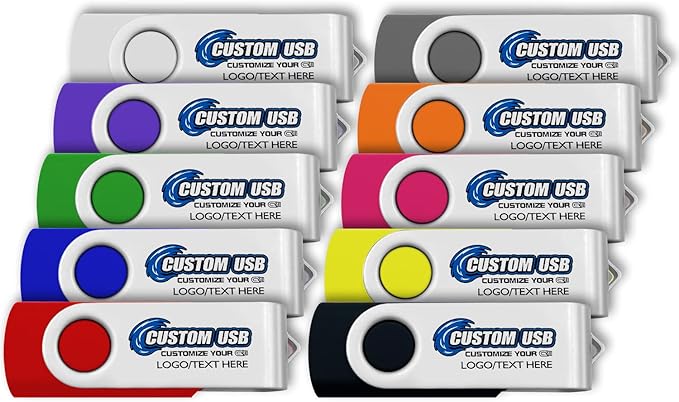 ABLAZE 1GB Flash Drive 10 Pack, USB 2.0 Memory Stick with Lanyards