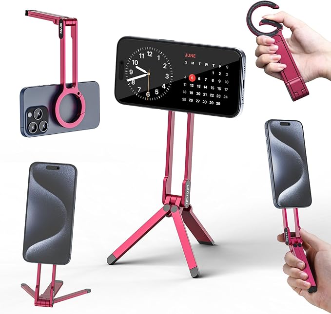 ULANZI MA30 Magnetic Phone Tripod Stand for iPhone - Aluminium Maglock Smartphone Mini Tripod Pocket Cell Phone Stand Strong Magnet Quick Mount Compatible with iPhone 17 16 15 14 13 12 Series