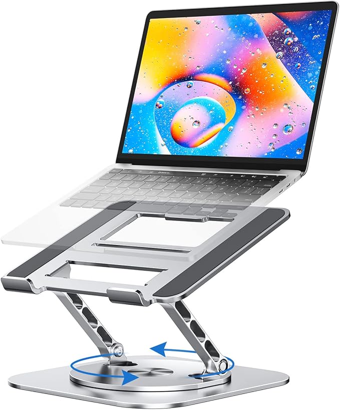 MCHOSE Laptop Stand, H-Design Stable Computer Stand, Ergonomic Laptop Riser with 360° Rotating Base, Notebook Compatible with All 10-17” Laptops