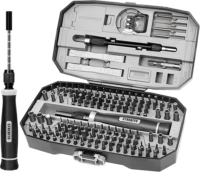 STREBITO Precision Screwdriver Set 153 in 1 Small Magnetic Screwdriver Set