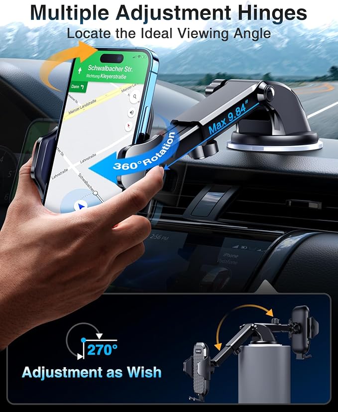 VANMASS 2025 ใTrue Military-Gradeใ Phone Holders for Your Car ใ65 LBS Strongest Suction & Clipใ Ultimate Cell Phone Mount Dashboard Window Vent for iPhone 16 Pro Max 15 14 13 Samsung Android