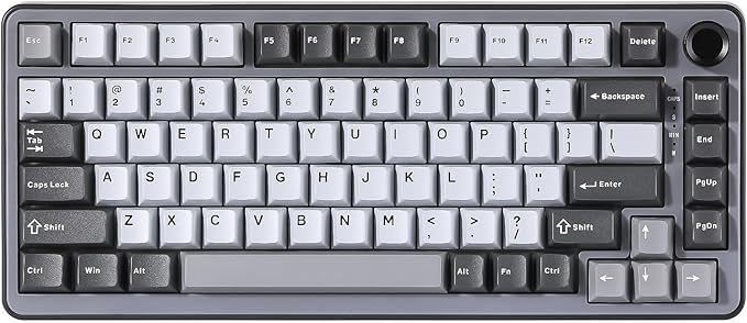 YUNZII B75 75% Hot Swap RGB Mechanical Keyboard(Black, Blue Grey Tactile)